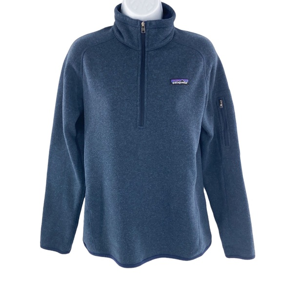 Patagonia Womens Navy Blue 1/4 Zip Better Sweater Fleece Jacket Size Medium - Picture 1 of 12